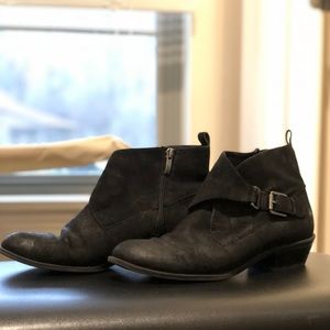 Black Franco Sarto Zip-Up Ankle Boots / Booties